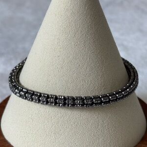 NEW Diamond Cut Black Rhodium over 925 Sterling Silver Ice Barrel Bracelet